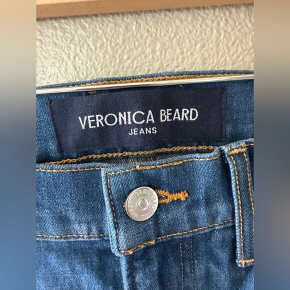 Veronica Beard Carly Kick Flare Crop Cropped High Rise Jeans Size 26 Denim - Picture 4 of 7